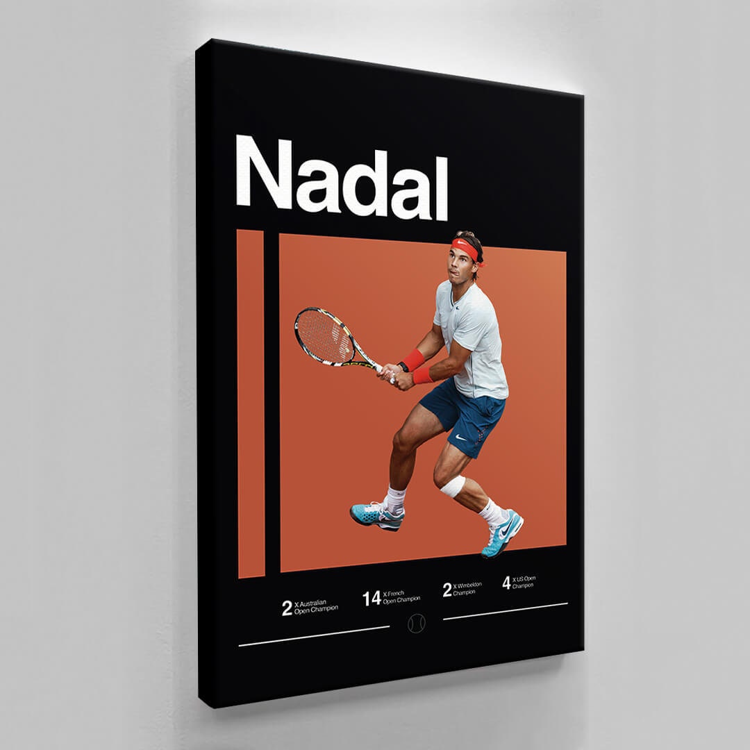 Rafael Nadal Poster, Tennis Print, Minimalist, Mid-Century Modern, Tennis Fans, Sports Office Wall Art, Sports Bedroom