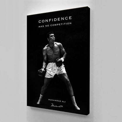 Muhammad Ali Wall Art Motivational CONFIDENCE Quote Landscape Canvas Modern Office Decor COMPETITION Entrepreneur Man Cave Gift Success