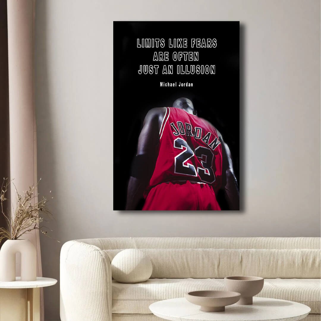 Just An Illusion Michael Jordan Basketball Ball Wall Art, Jordan 23 Chicago Bulls Poster, Wall Art, Mike Basketball Goat Canvas