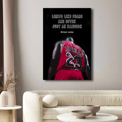 Just An Illusion Michael Jordan Basketball Ball Wall Art, Jordan 23 Chicago Bulls Poster, Wall Art, Mike Basketball Goat Canvas