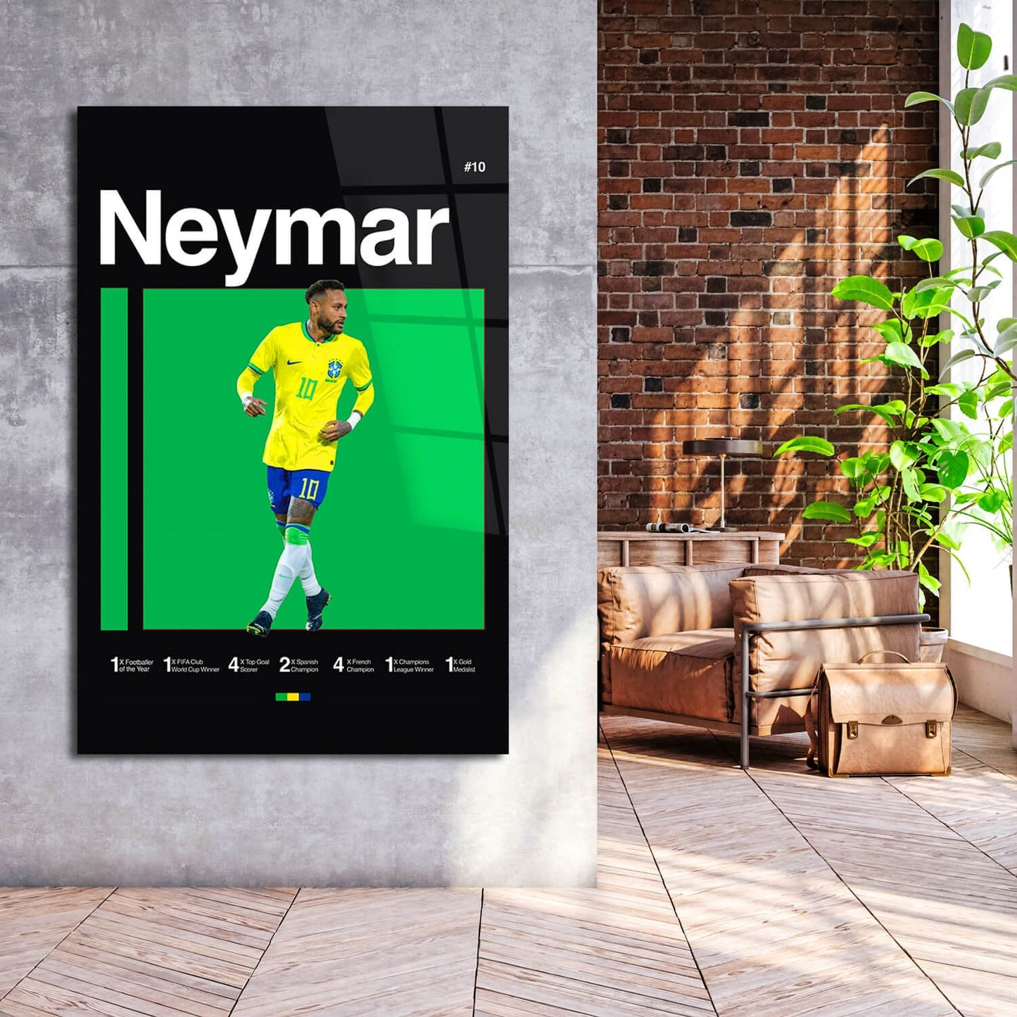 Neymar Poster, Brazil Football, World Cup Art, Soccer Poster, Minimalist, Mid-Century Modern, Office Wall Art, Bedroom Art, Gifts For Him