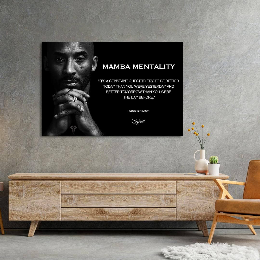 Mamba Mentality Motivation Quotes Canvas, Kobe Mentality Print, Basketball Legend Player Poster, Basketball Gift, Mindset Print, Quote