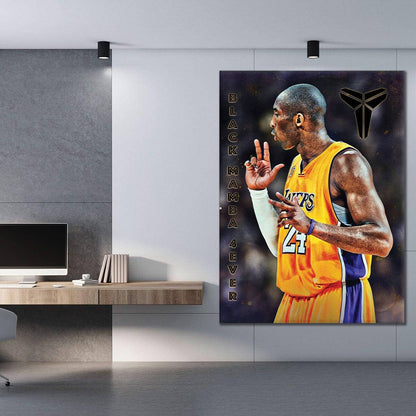 Mamba Mentality Kobe Bryant GOAT Poster - Basketball Room Office Wall Decor - Minimalist Print of the Best Player of All Time