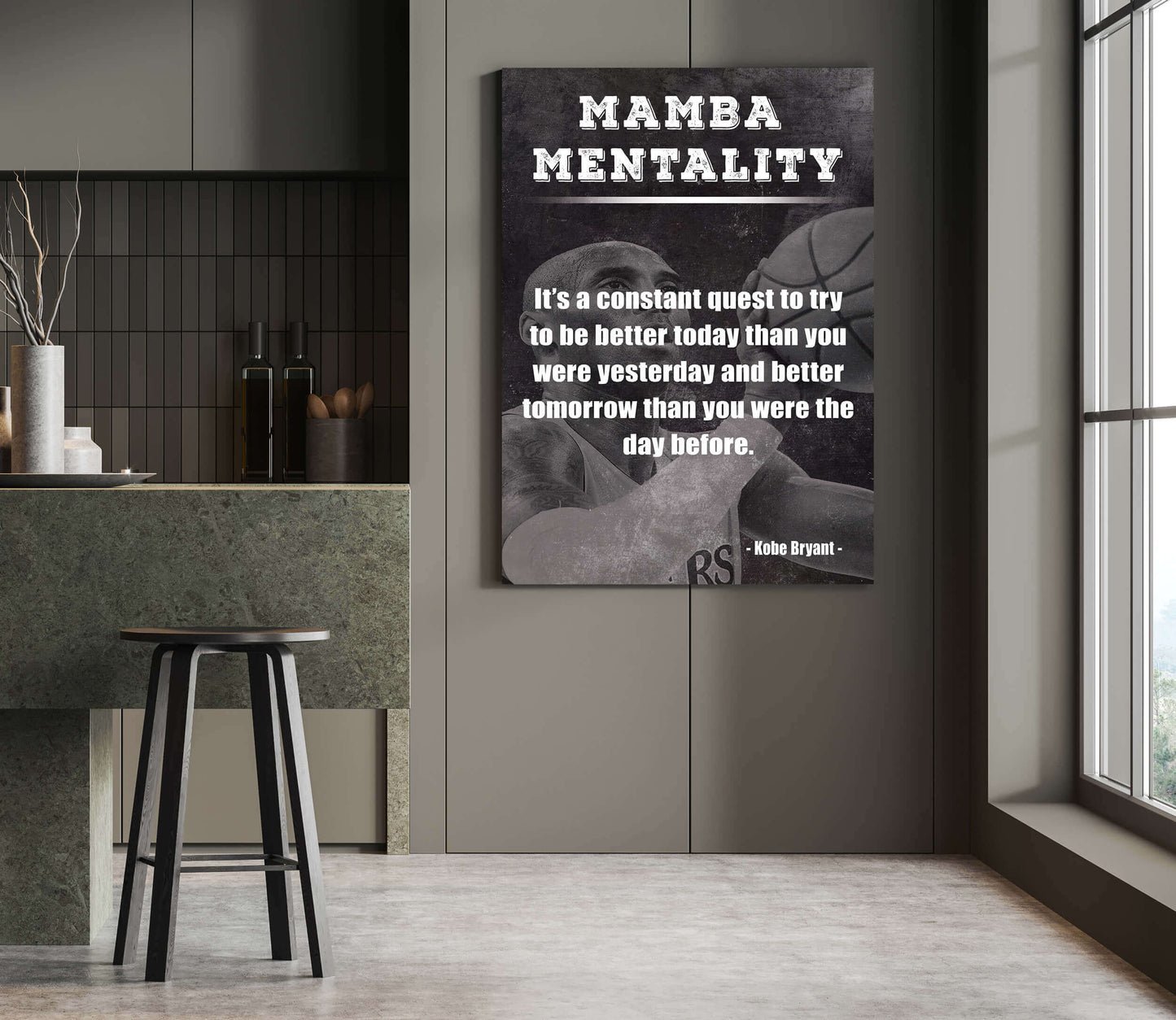 Mamba  Motivation Quotes Canvas, Kobe Mentality Print, Basketball Legend Player Poster, Basketball Gift, Mindset Print, Quote