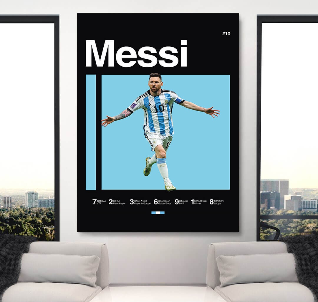 LIONEL MESSI Canvas, MESSI Results Poster, Argentina Football Legend, Miami Soccer Player, Soccer Gift, Sport Decor, Messi King Qoute Print