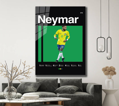 Neymar Poster, Brazil Football, World Cup Art, Soccer Poster, Minimalist, Mid-Century Modern, Office Wall Art, Bedroom Art, Gifts For Him