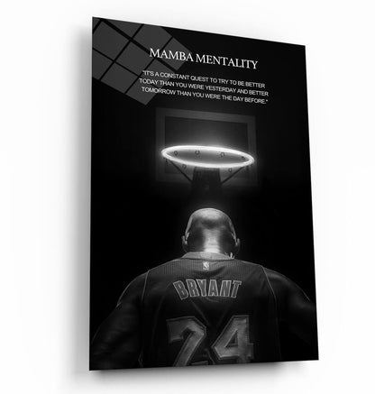 Mamba Mentality Kobes Framed Canvas Sport Quotes Inspirational Wall Art Motivational Kobe Posters Bryant Decor Living Room Artwork Jordan