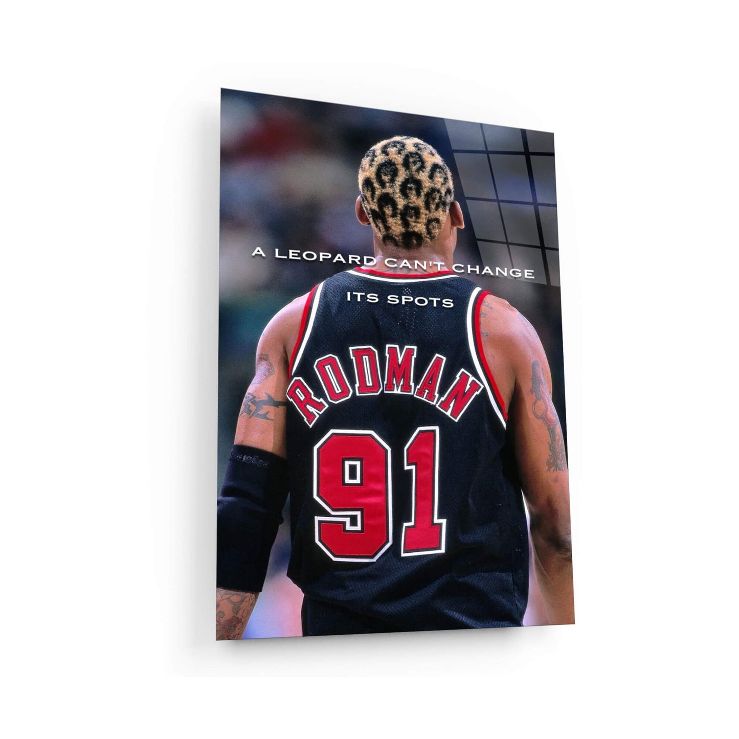 Give Everything Dennis Rodman Canvas, Motivational Quotes, Leopard Head Basketball Player Print, Great Player Of All The Time,