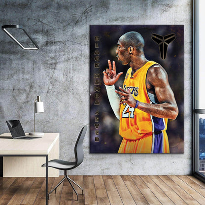 Mamba Mentality Kobe Bryant GOAT Poster - Basketball Room Office Wall Decor - Minimalist Print of the Best Player of All Time