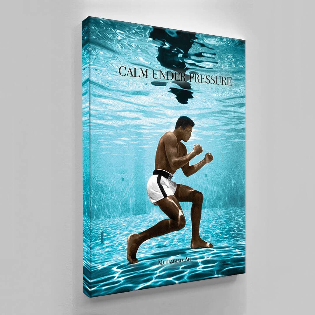 MUHAMMAD ALI Calm Under Pressure Motivational Art Boxing Quote Inspirational Wall Art Framed Canvas Poster Print Home/Office Champion Quote