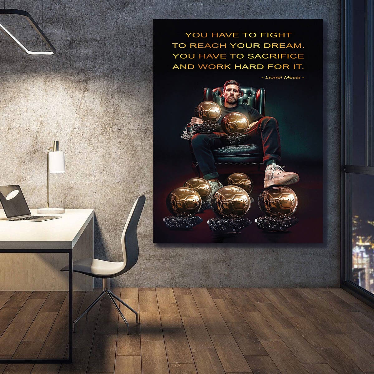 Fight To Reach Your Dreams LIONEL MESSI, Cups Poster, Argentina Football Legend, Miami, Soccer Gift, Sport Decor, Messi King Qoute Print