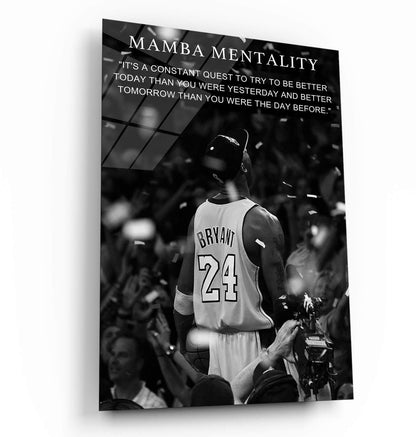 Mamba Mentality Kobes Framed Canvas Sport Quotes Inspirational Wall Art Motivational Kobe Posters Bryant Decor Living Room Artwork Men Gym