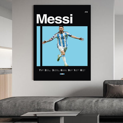 LIONEL MESSI Canvas, MESSI Results Poster, Argentina Football Legend, Miami Soccer Player, Soccer Gift, Sport Decor, Messi King Qoute Print