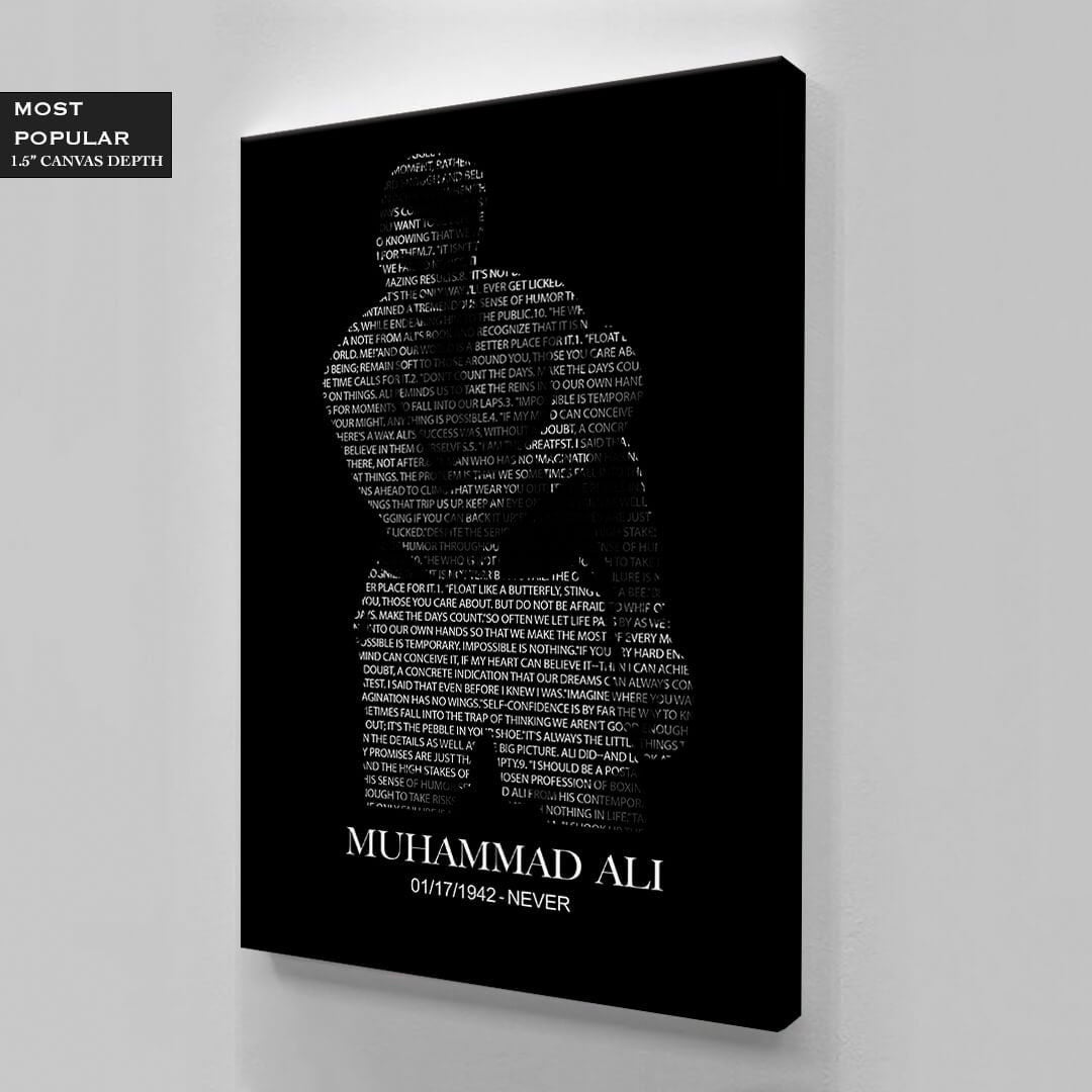 MUHAMMAD ALI The Greatest of All Time Motivational Canvas Art Boxing Quote Inspirational Wall Art Canvas Print Home/Office Champion Quote