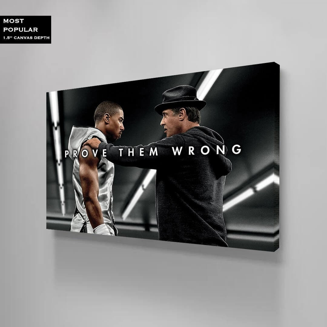 Prove Them Wrong CREED Inspirational Boxing Legend Wall Art - Handcrafted in USA - Acrylic and Canvas Art - Available in Various Sizes