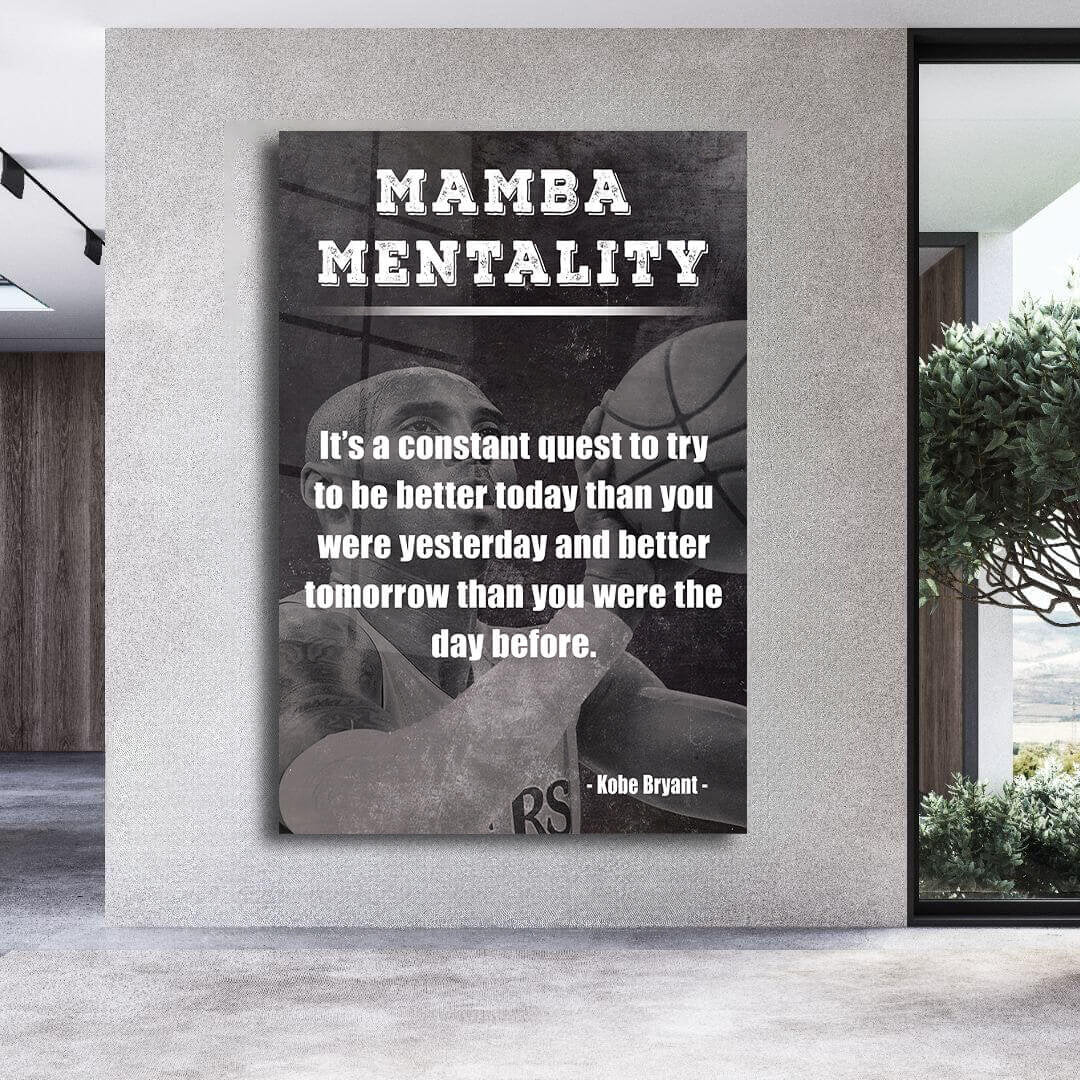 Mamba  Motivation Quotes Canvas, Kobe Mentality Print, Basketball Legend Player Poster, Basketball Gift, Mindset Print, Quote