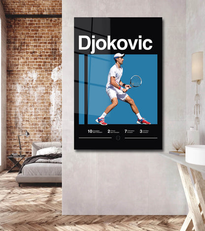 Novak Djokovic Poster, Tennis Print, Minimalist, Mid-Century Modern, Tennis Fans, Sports Office Wall Art, Sports Bedroom