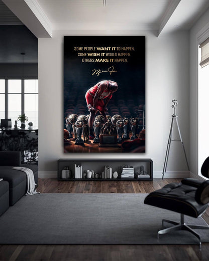 GOAT Michael Jordan Basketball Ball Wall Art, Jordan 23 Chicago Bulls Poster, Wall Art, Mike Basketball Goat Canvas