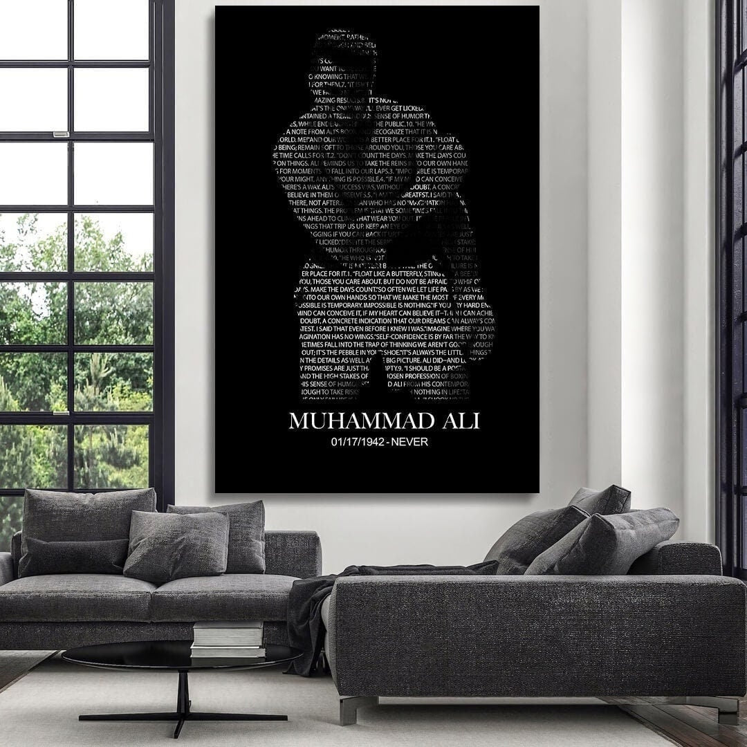 MUHAMMAD ALI The Greatest of All Time Motivational Canvas Art Boxing Quote Inspirational Wall Art Canvas Print Home/Office Champion Quote