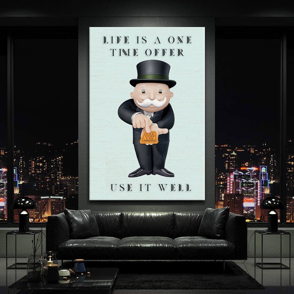 Alec Monopoly Canvas Art - Inspirational Living Room and Office Wall Decor  Life Motivation Poster with New Alec Art  Limited Time Offer