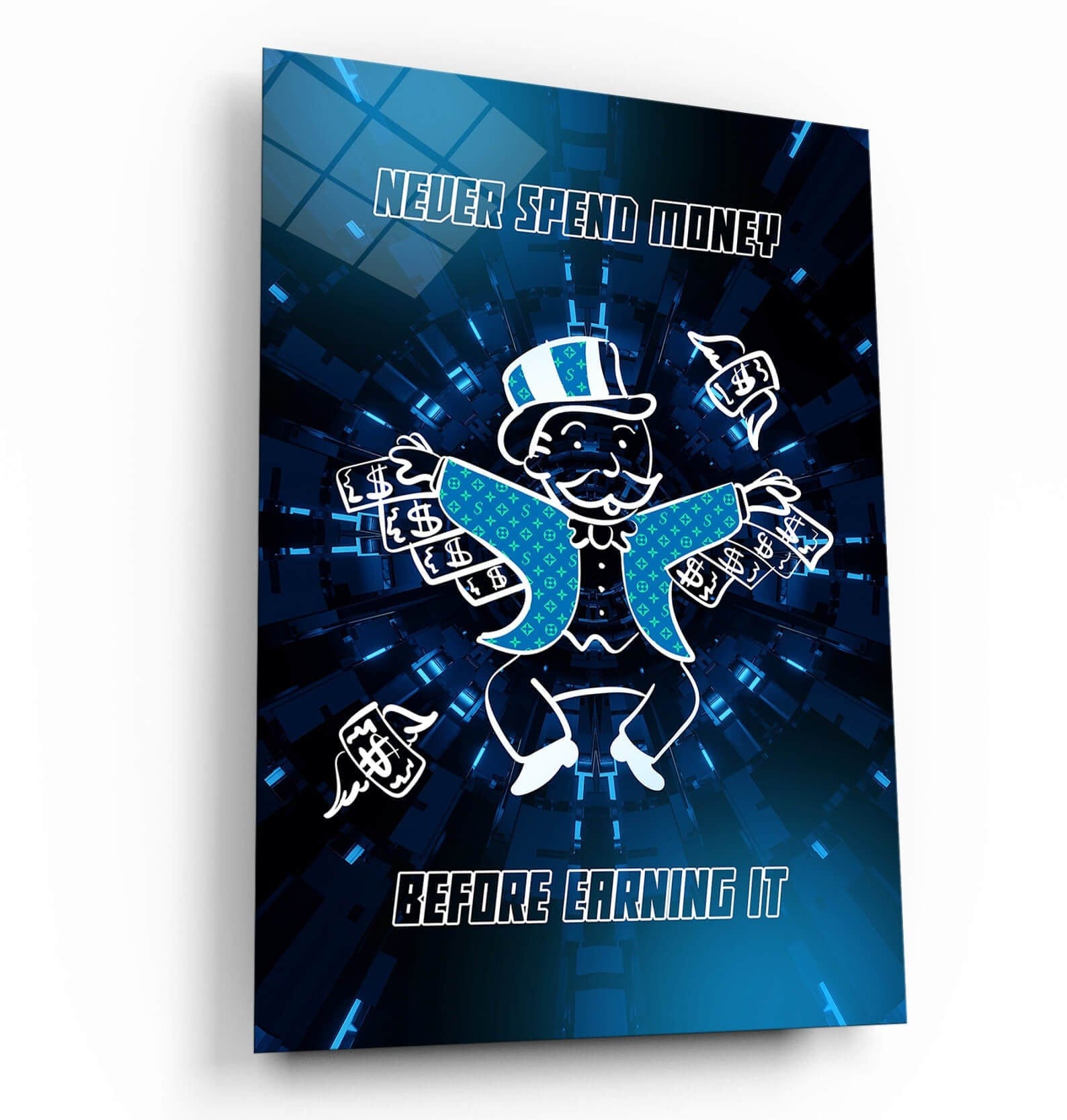 ALEC MONOPOLY Never Stop Earning Motivational Canvas Print