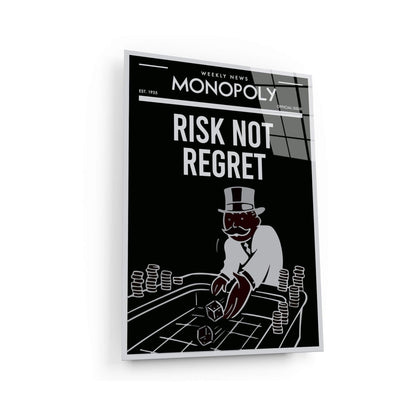 ALEC Monopoly Wall Art - Motivational  Canvas Print for Office  - Uncle Sam Inspirational Entrepreneur Poster - RISK Not REGRET