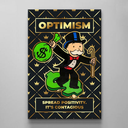 Gold and Black Alec Monopoly Canvas Poster - Limited Edition for Motivation and Office Decor  Wall Art  Gold Rich Luxury Design