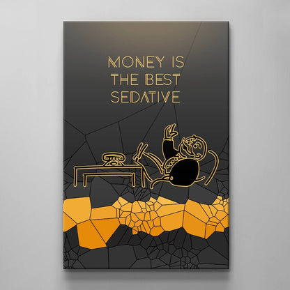 ALEC MONOPOLY Wall Art - Inspirational Motivational Poster with Money and Success Themes Rich Uncle Canvas in Luxurious Gold