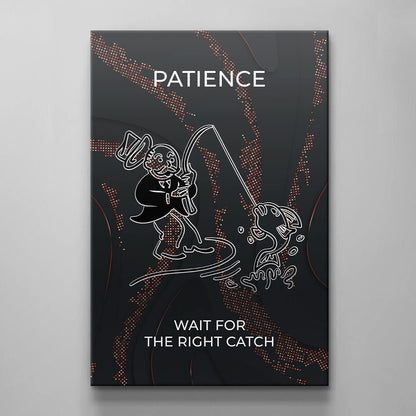 ALEC MONOPOLY Wall Art - Patience Motivational Canvas Poster with Inspirational Rich Uncle - Office Entrepreneurs  Wait For The Right Catch