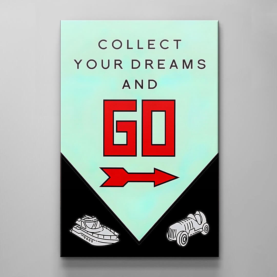 Monopoly Wall Art Print - Inspirational Businessman Poster with Motivational Quote  No Luck All Hustle - Uncle Sam and Game Board Design