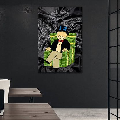 Limited Edition Alec Monopoly Canvas Chair - Green and Black Luxury Motivation Office and Wall Art Poster - Made in the USA Art