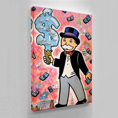 ALEC MONOPOLY Ice Cream Diamonds Inspirational Office Canvas - Motivational Entrepreneur Quotes - Pink Pop Art Wall Art