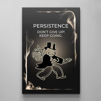 ALEC MONOPOLY Wall Art - Persistence Motivational Poster  Inspirational Canvas Office Pop Art for Motivation  Don't Give Up Keep Going Print