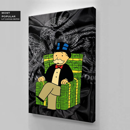 Limited Edition Alec Monopoly Canvas Chair - Green and Black Luxury Motivation Office and Wall Art Poster - Made in the USA Art