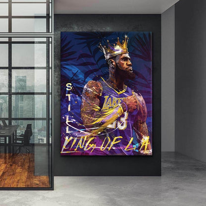 STILL KING Of LA LeBron James Poster, Record Breaking Shot" Los Angeles Lakers, Man Cave, Kids Room, Game Room, Bar