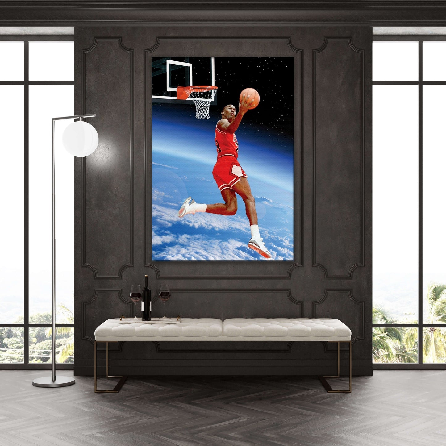 Michael Jordan Zero Gravity Basketball Ball Wall Art, Jordan 23 Chicago Bulls Poster, Wall Art, Mike Basketball Goat Canvas