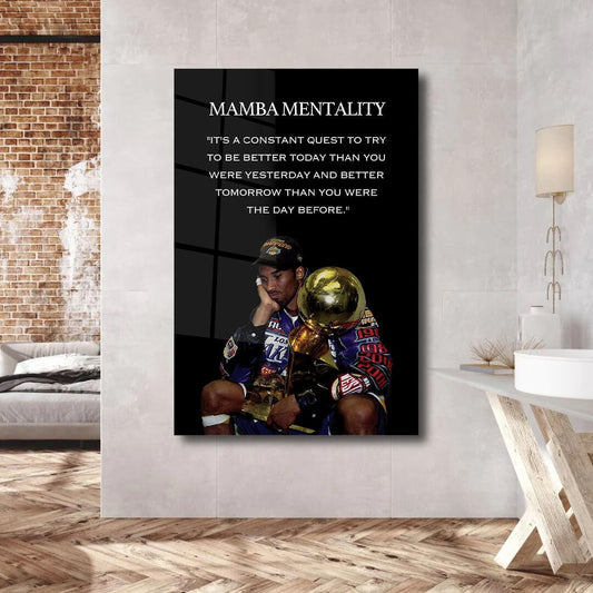 Mamba Mentality Motivation Quotes Canvas, Kobe Mentality Print, Basketball Legend Player Poster, Basketball Gift, Mindset Print, Quote