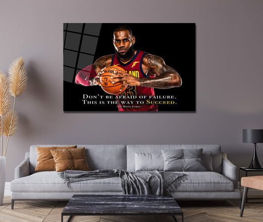 Basketball Quote Wall Art for Living Room LeBron James Canvas Paintings on Canvas American Basketball Wooden Framed Stretched Ready to Hang