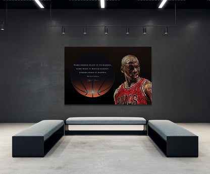 Michael Jordan Basketball Ball Wall Art, Jordan 23 Chicago Bulls Poster, Wall Art, Mike Basketball Goat Canvas