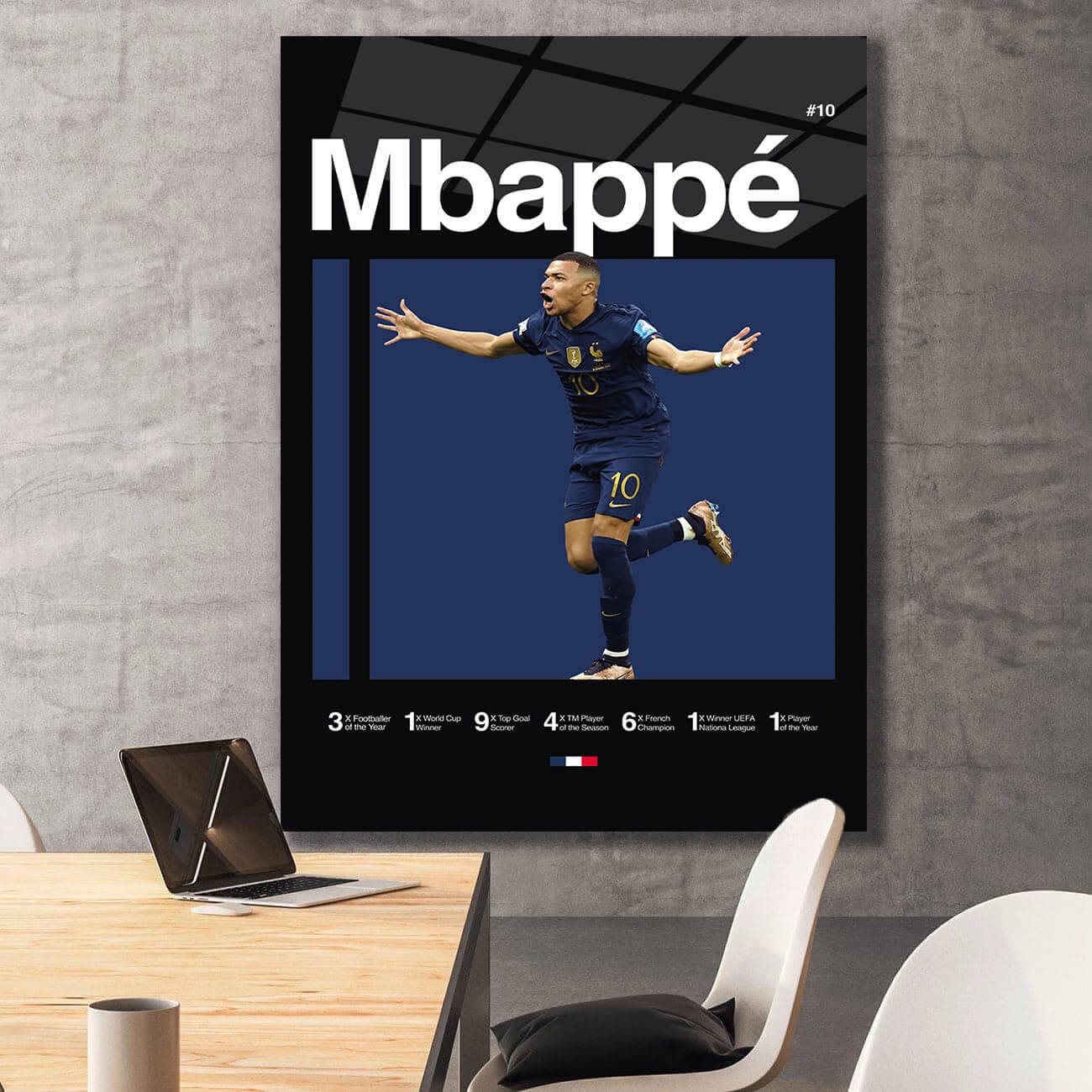 Kylian Mbappe Poster, World Cup Art, France Football, Soccer Poster, Minimalist, Mid Century Modern, Office Wall Art, Bedroom Art