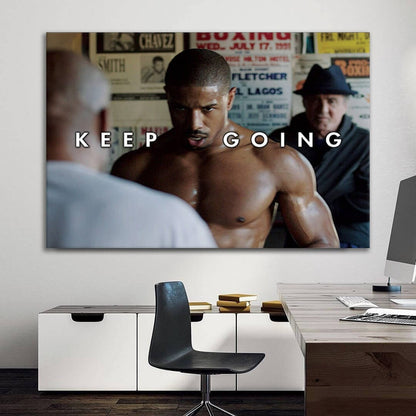 CREED Keep Going Inspirational Boxing Legend Wall Art - Handcrafted in USA - Acrylic and Canvas Art - Available in Various Sizes