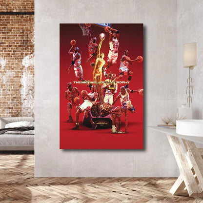 JORDAN TROPHY Michael Jordan Basketball Ball Wall Art, Jordan 23 Chicago Bulls Poster, Wall Art, Mike Basketball Goat Canvas