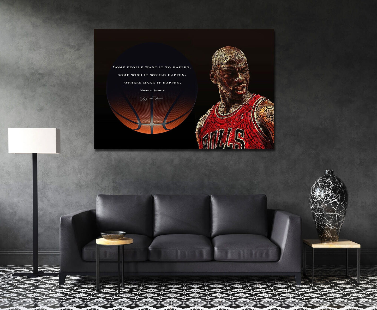 Michael Jordan Basketball Ball Wall Art, Jordan 23 Chicago Bulls Poster, Wall Art, Mike Basketball Goat Canvas