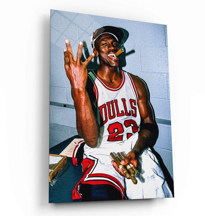 Michael Jordan Three Peat Michael Jordan Basketball Ball Wall Art, Jordan 23 Chicago Bulls Poster, Wall Art, Mike Basketball Goat Canvas