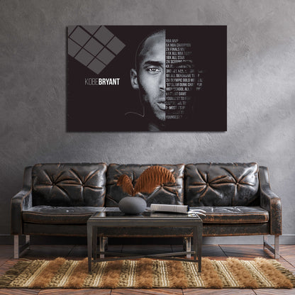 Kobe achievements Canvas Bryant Motivational Decor Basketball Wall Art, Office Decor Wall Art Poster, Inspirational Wall Art Quote Print