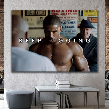 CREED Keep Going Inspirational Boxing Legend Wall Art - Handcrafted in USA - Acrylic and Canvas Art - Available in Various Sizes