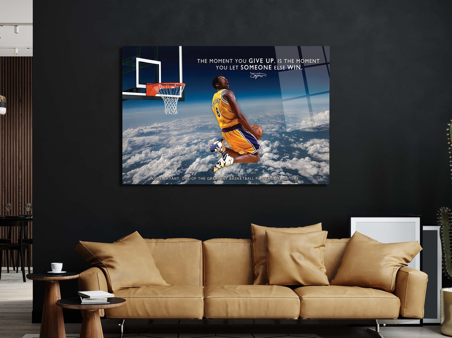 Mamba Mentality Kobes In Space Canvas Inspirational Wall Art Motivational Kobe Posters Bryant The Moment You Give Up Never Give Up