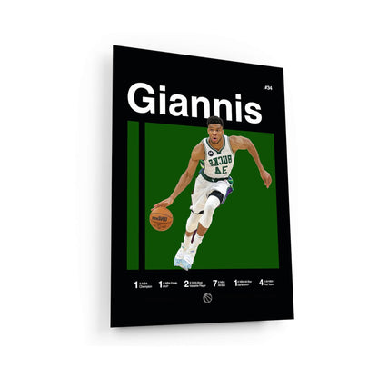 Giannis Antetokounmpo Poster, Milwaukee Bucks Poster, Minimalist, Mid-Century Modern, NBA Poster, Office Wall Art, Bedroom Art