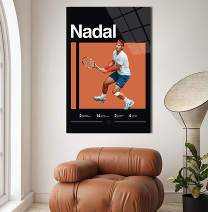 Rafael Nadal Poster, Tennis Print, Minimalist, Mid-Century Modern, Tennis Fans, Sports Office Wall Art, Sports Bedroom