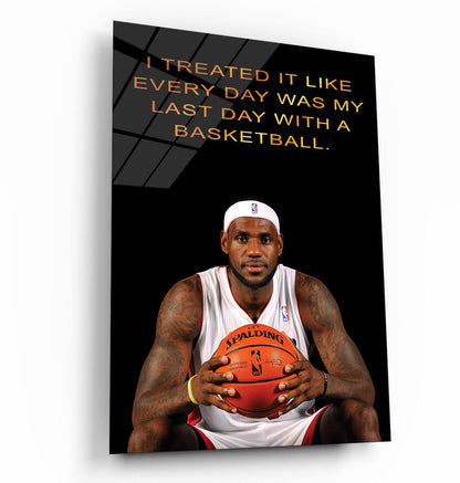 MY LAST DAY LeBron James Poster, Record Breaking Shot" Gallery Canvas Wrap, Los Angeles Lakers, Man Cave, Kids Room, Game Room, Bar